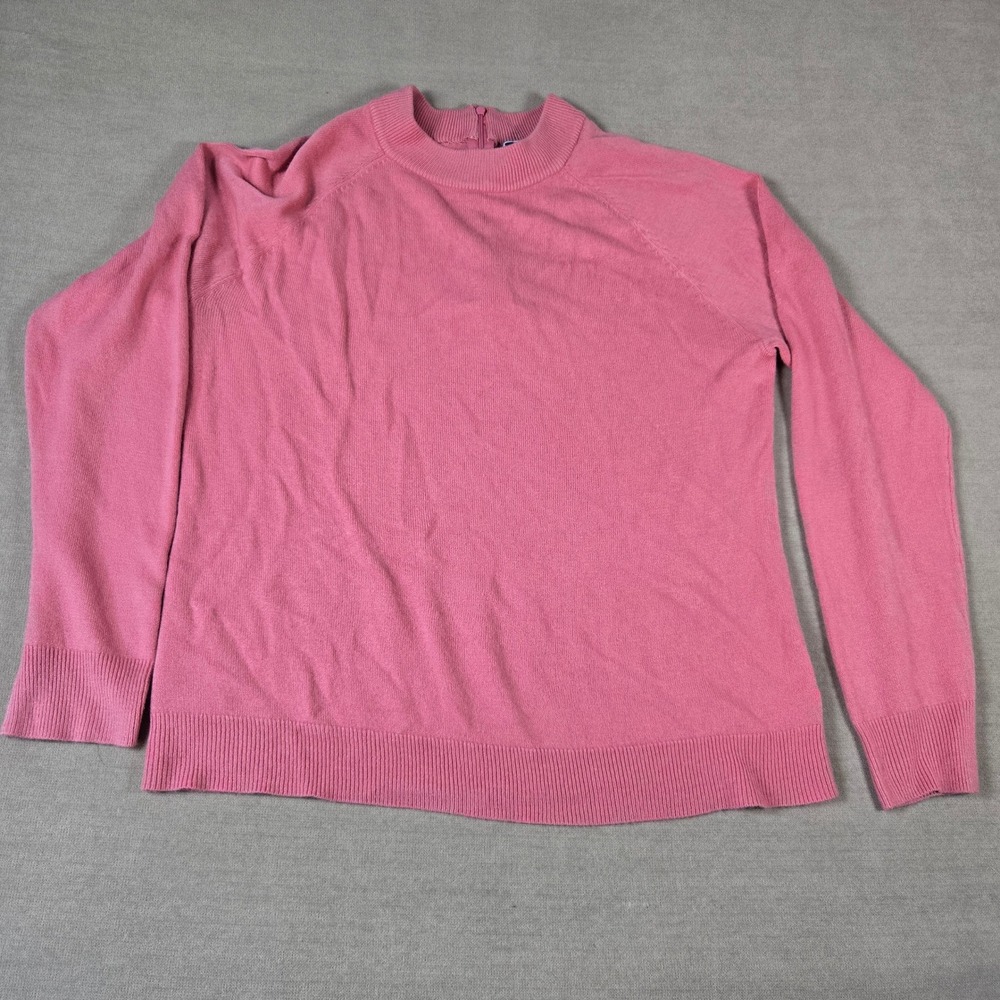 Karen Scott Pink Mock Neck Long‎ Sleeve Knit Sweater Womens XL Pullover